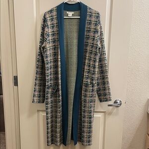Stylish Teal and Cream Women's Sweater